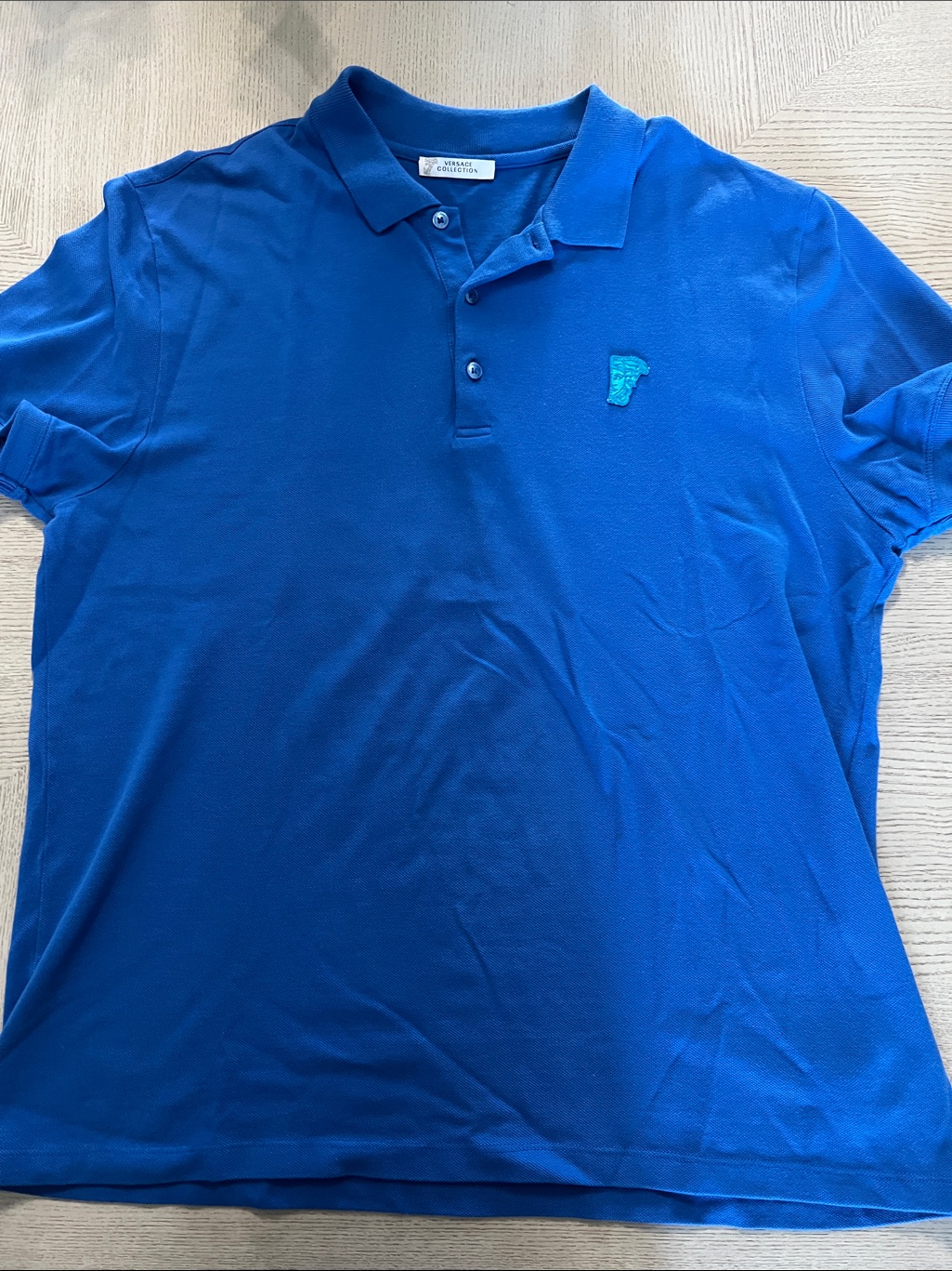 Versace Collection Royal Blue Short-Sleeve Polo